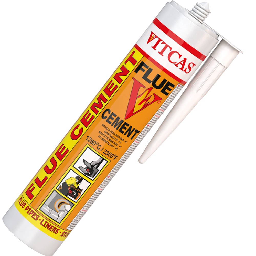 Flue Cement in an Older Installation: Identify the System Vitcas Premium Flue Cement cartridge